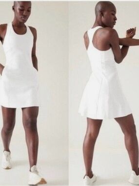 Athlete levitate dress, Women's White Racerback Tennis Dress